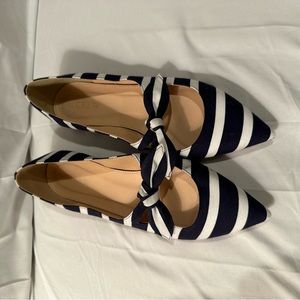 JCrew Navy & White striped shoes 👠